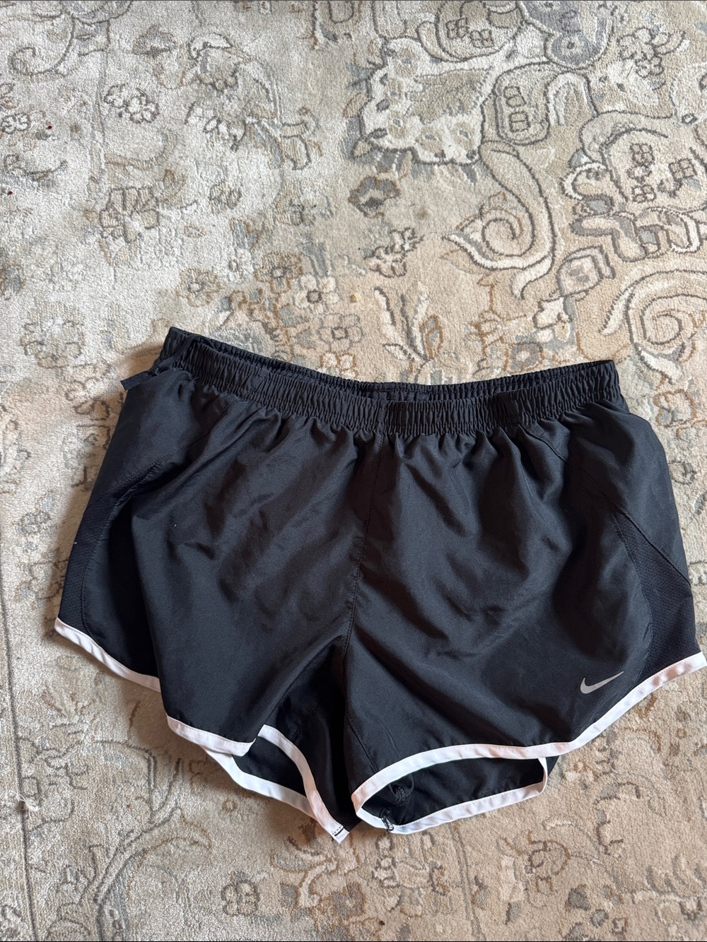 Nike Women’s Black Athletic Shorts with White Piping